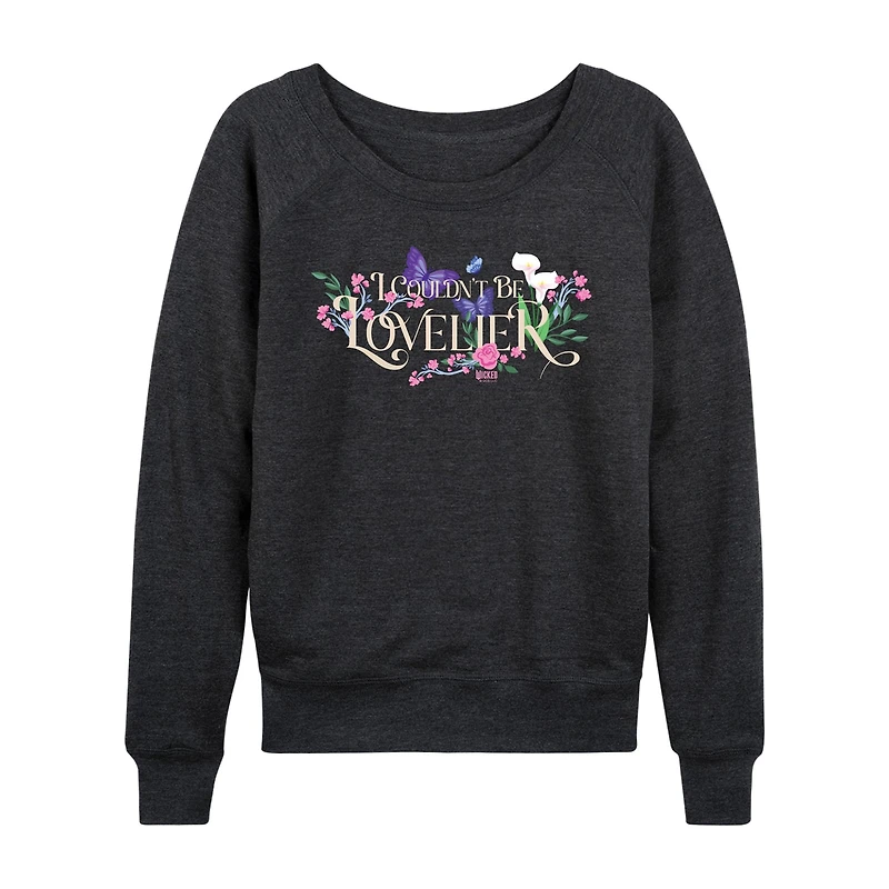 Couldnt Be Lovelier Womens Boat Neck Long Sleeve Wicked Graphic T-Shirt
