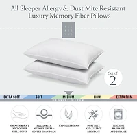Ella Jayne Signature Memory Fiber Medium Density Bed Pillow Set of 2