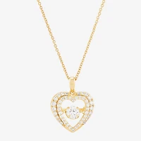 Limited Quantities! Womens CT. T.W. Lab Grown White Diamond 14K Gold Over Silver Heart 18 Inch Pendant Necklace