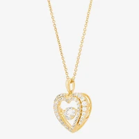 Limited Quantities! Womens CT. T.W. Lab Grown White Diamond 14K Gold Over Silver Heart 18 Inch Pendant Necklace