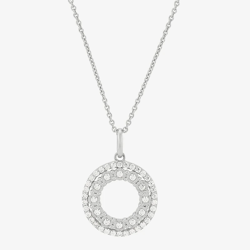 Limited Quantities! Womens 1/3 CT. T.W. Lab Grown White Diamond Sterling Silver Circle 18 Inch Pendant Necklace