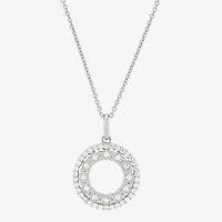 Limited Quantities! Womens 1/3 CT. T.W. Lab Grown White Diamond Sterling Silver Circle 18 Inch Pendant Necklace