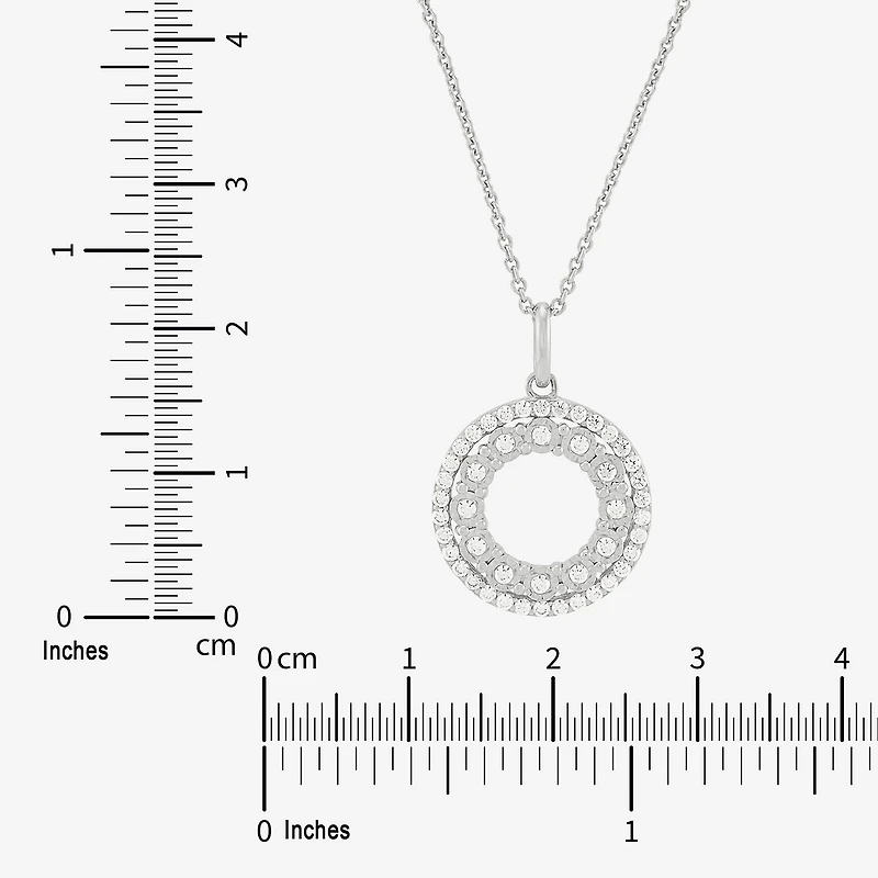 Limited Quantities! Womens 1/3 CT. T.W. Lab Grown White Diamond Sterling Silver Circle 18 Inch Pendant Necklace