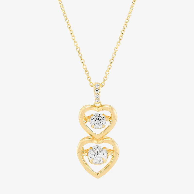 Limited Quantities! Womens 3/4 CT. T.W. Lab Grown White Diamond 14K Gold Over Silver Heart 18 Inch Pendant Necklace