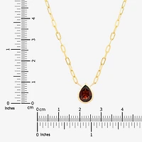 Limited Quantities! Womens Genuine Red Rhodolite 14K Gold Pear 17 Inch Pendant Necklace