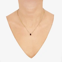 Limited Quantities! Womens Genuine Red Rhodolite 14K Gold Pear 17 Inch Pendant Necklace