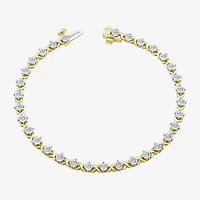 (I,I1) Womens 1 1/10 CT. T.W.  Lab Grown White Diamond 10K Gold 8 Inch Tennis Bracelet