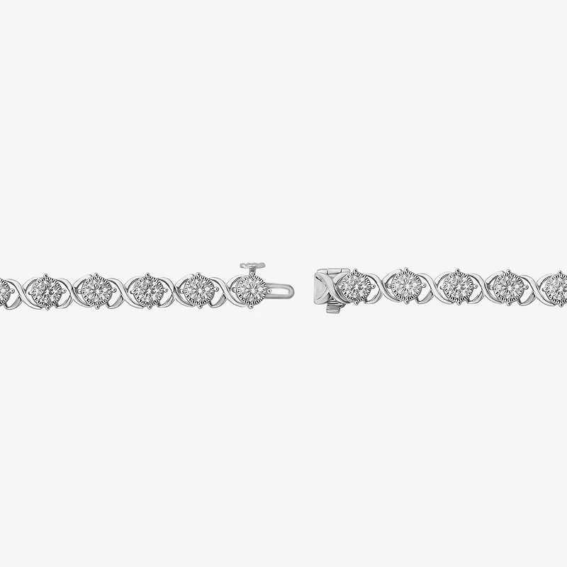 (F,Si2) Womens 4 1/2 CT. T.W. Lab Grown White Diamond 10K Gold 8 Inch Tennis Bracelet