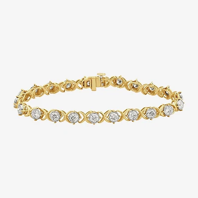 (F,Si2) Womens 4 1/2 CT. T.W. Lab Grown White Diamond 10K Gold 8 Inch Tennis Bracelet