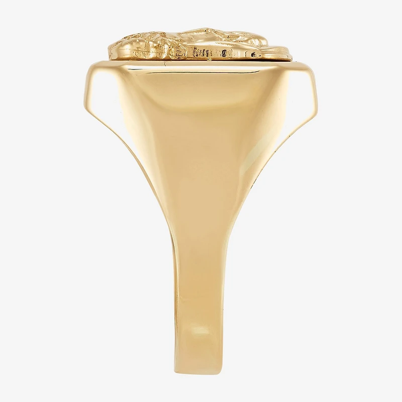 Jesus Mens 14K Gold Signet Ring