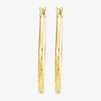 Womens 10K Gold 25mm Round Hoop Earrings
