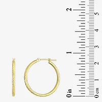 Womens 10K Gold 25mm Round Hoop Earrings