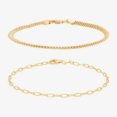 Silver Addiction Womens 14K Gold Over Silver 2-pc. Jewelry Set