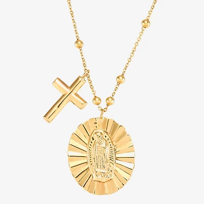 Limited Quantities! Womens 10K Gold Cross 18 Inch Pendant Necklace