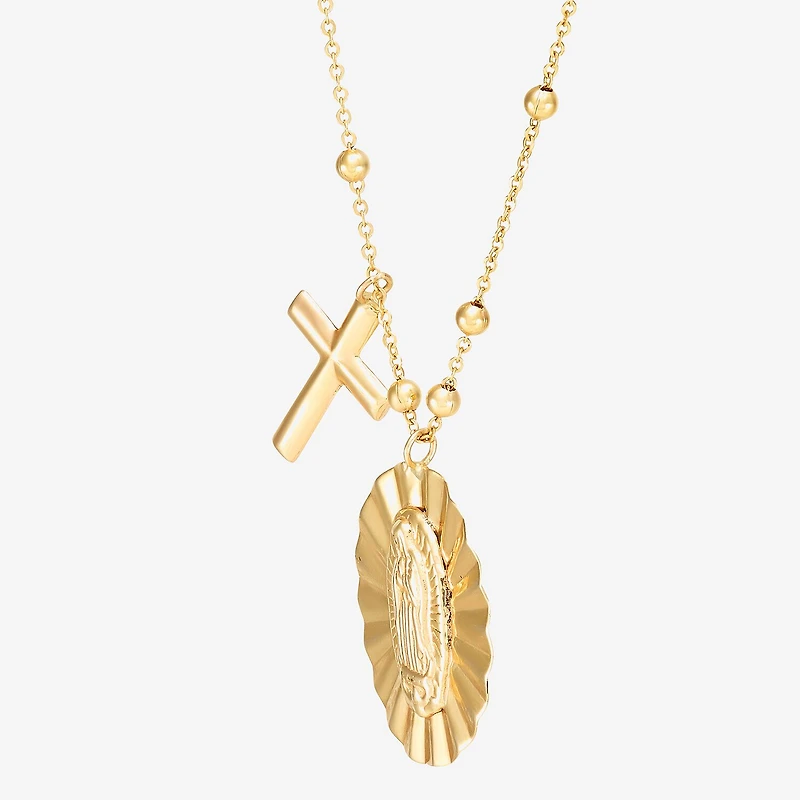 Limited Quantities! Womens 10K Gold Cross 18 Inch Pendant Necklace