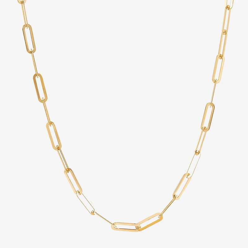 Limited Quantities! Womens 10K Gold 18 Inch Paperclip Chain Necklace