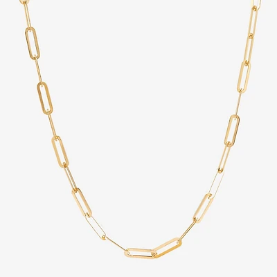 Limited Quantities! Womens 10K Gold 18 Inch Paperclip Chain Necklace