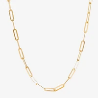 Limited Quantities! Womens 10K Gold 18 Inch Paperclip Chain Necklace