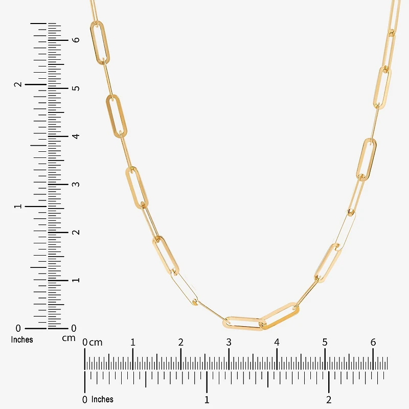 Limited Quantities! Womens 10K Gold 18 Inch Paperclip Chain Necklace