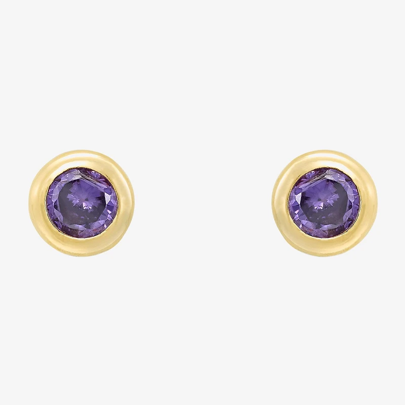 Limited Quantities! Cubic Zirconia 14K Gold 4.5mm Round Stud Earrings