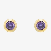 Limited Quantities! Cubic Zirconia 14K Gold 4.5mm Round Stud Earrings