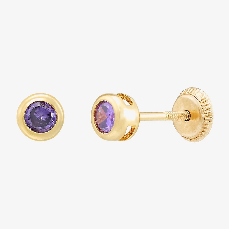 Limited Quantities! Cubic Zirconia 14K Gold 4.5mm Round Stud Earrings
