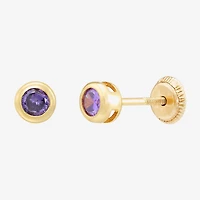 Limited Quantities! Cubic Zirconia 14K Gold 4.5mm Round Stud Earrings