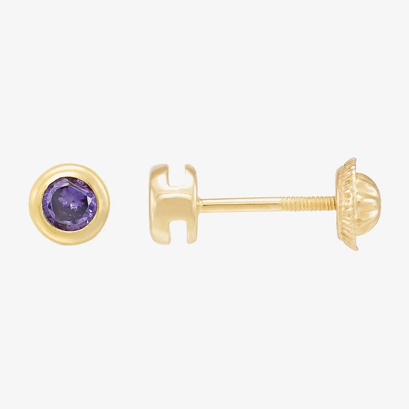 Limited Quantities! Cubic Zirconia 14K Gold 4.5mm Round Stud Earrings