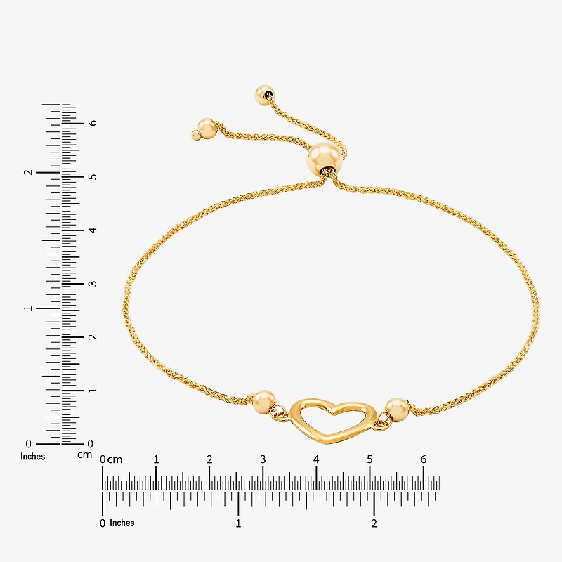 Limited Quantities! Womens 10K Gold Heart Bolo Bracelet