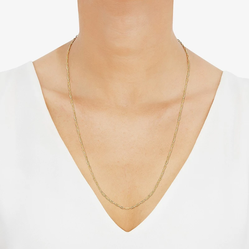 Limited Quantities! Womens 14K Gold 22 Inch Paperclip Chain Necklace