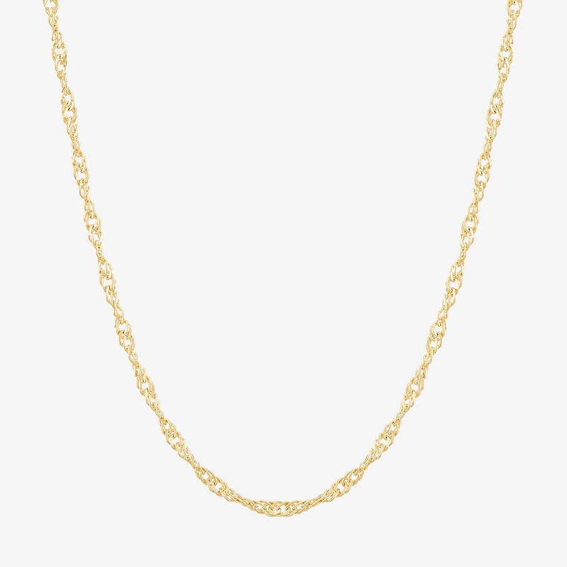 Limited Quantities! Womens 14K Gold 18 Inch Singapore Chain Necklace