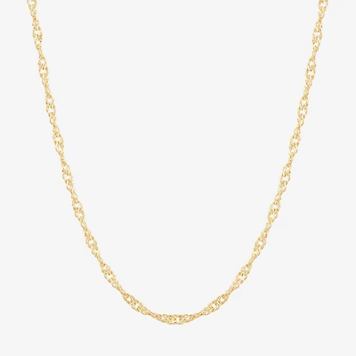 Limited Quantities! Womens 14K Gold Inch Singapore Chain Necklace