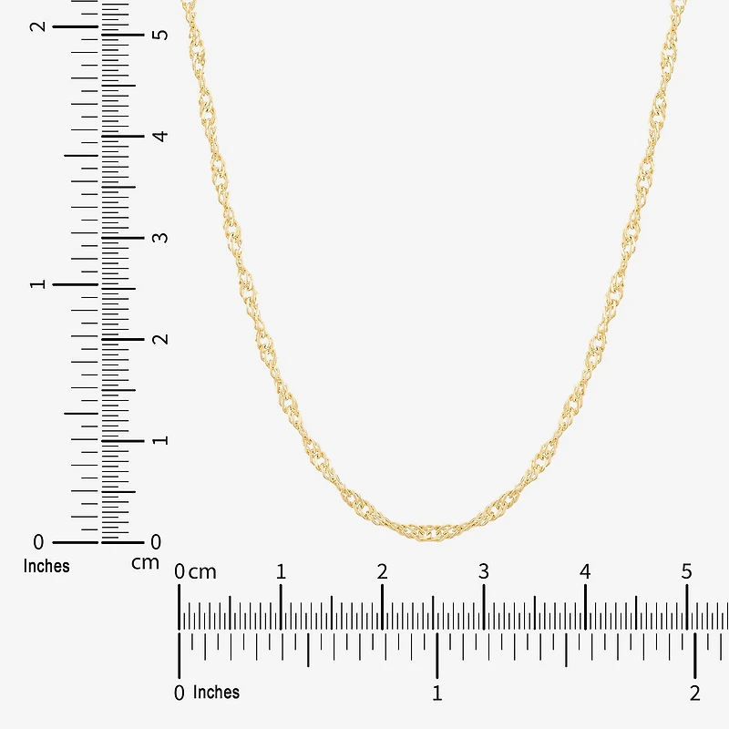 Limited Quantities! Womens 14K Gold 18 Inch Singapore Chain Necklace