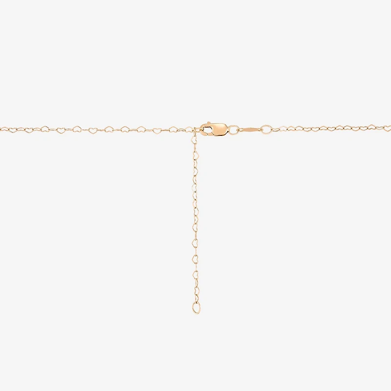 "Love" Womens 10K Two Tone Gold Heart 18 Inch Pendant Necklace
