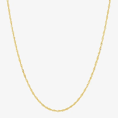 Limited Quantities! Womens 14K Gold Inch Singapore Chain Necklace