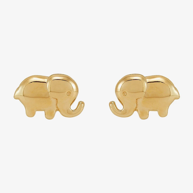 Limited Quantities! Elephant 14K Gold 5.6mm Stud Earrings