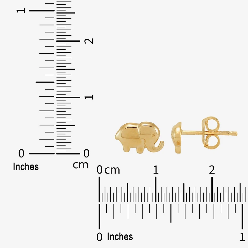 Limited Quantities! Elephant 14K Gold 5.6mm Stud Earrings