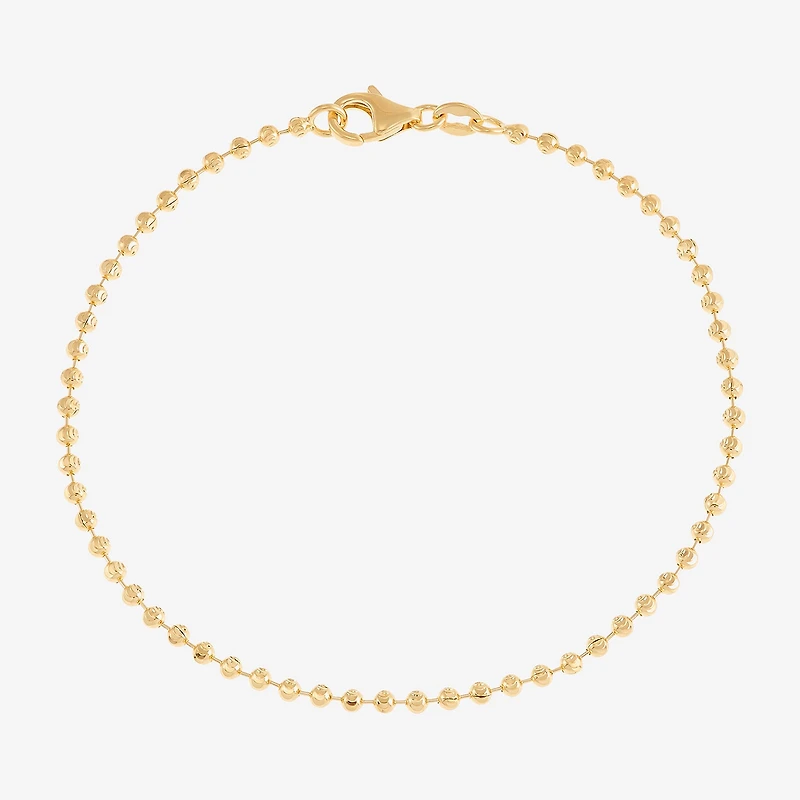 Limited Quantities! Womens 14K Gold 7 Inch Solid Bead Chain Bracelet