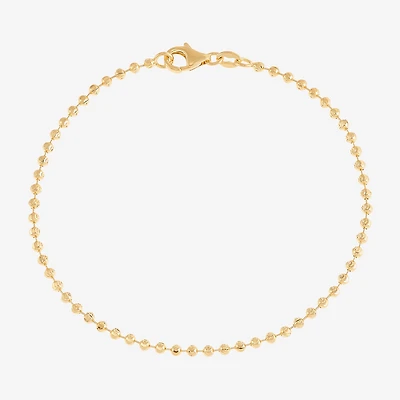 Limited Quantities! Womens 14K Gold 7 Inch Solid Bead Chain Bracelet