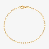 Limited Quantities! Womens 14K Gold 7 Inch Solid Bead Chain Bracelet