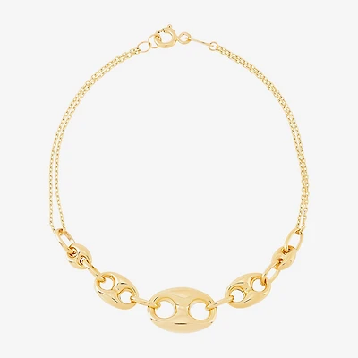 Limited Quantities! Womens 10K Gold 7.25 Inch Hollow Cable Chain Bracelet