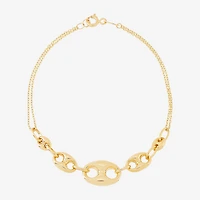 Limited Quantities! Womens 10K Gold 7.25 Inch Hollow Cable Chain Bracelet
