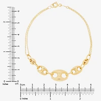 Limited Quantities! Womens 10K Gold 7.25 Inch Hollow Cable Chain Bracelet