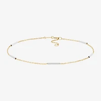 Limited Quantities! Womens 10K Two Tone Gold 10 Inch Hollow Cable Ankle Bracelet