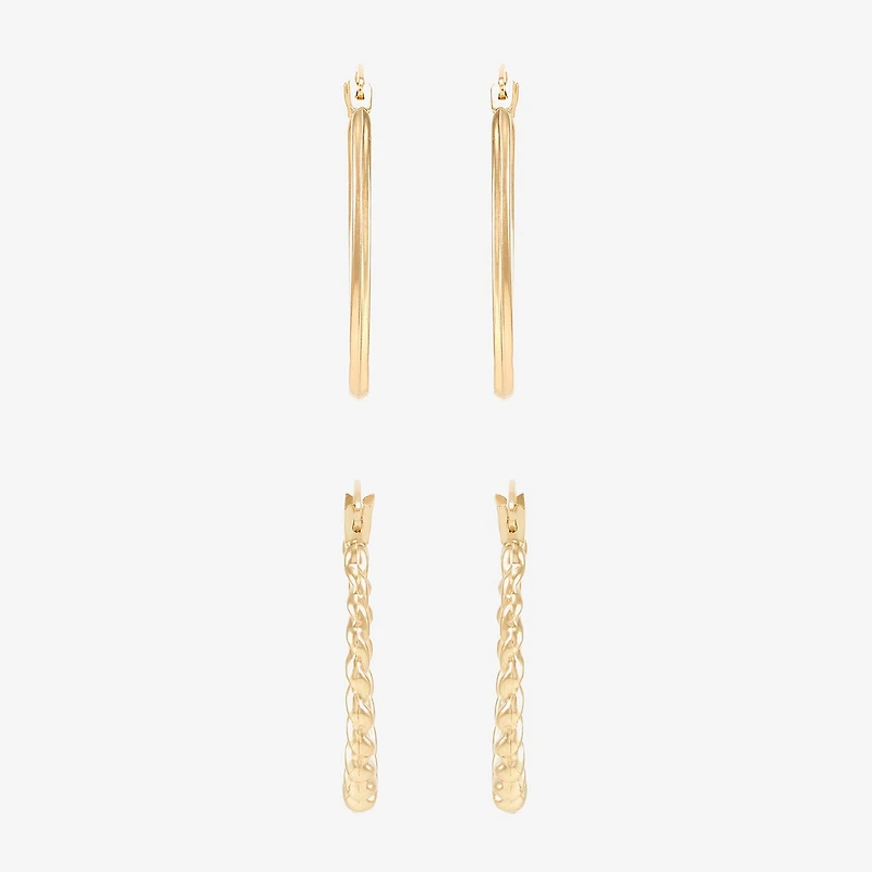 Limited Quantities! Womens 10K Gold 2-pc. Earring Set