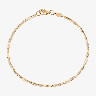Limited Quantities! Womens 14K Gold 7.25 Inch Hollow Bead Chain Bracelet