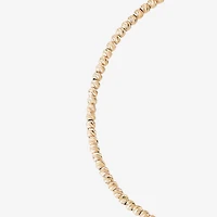 Limited Quantities! Womens 14K Gold 7.25 Inch Hollow Bead Chain Bracelet