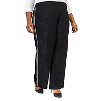 Poetic Justice Womens Plus High Rise Over Belly Wide Leg Palazzo Pant