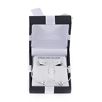 Womens Sterling Silver 33mm Hoop Earrings