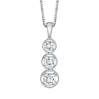 Womens 1/8 CT. T.W. Natural White Diamond 14K Gold Pendant Necklace